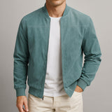 Brennan - Suede Zip Bomber Jacket