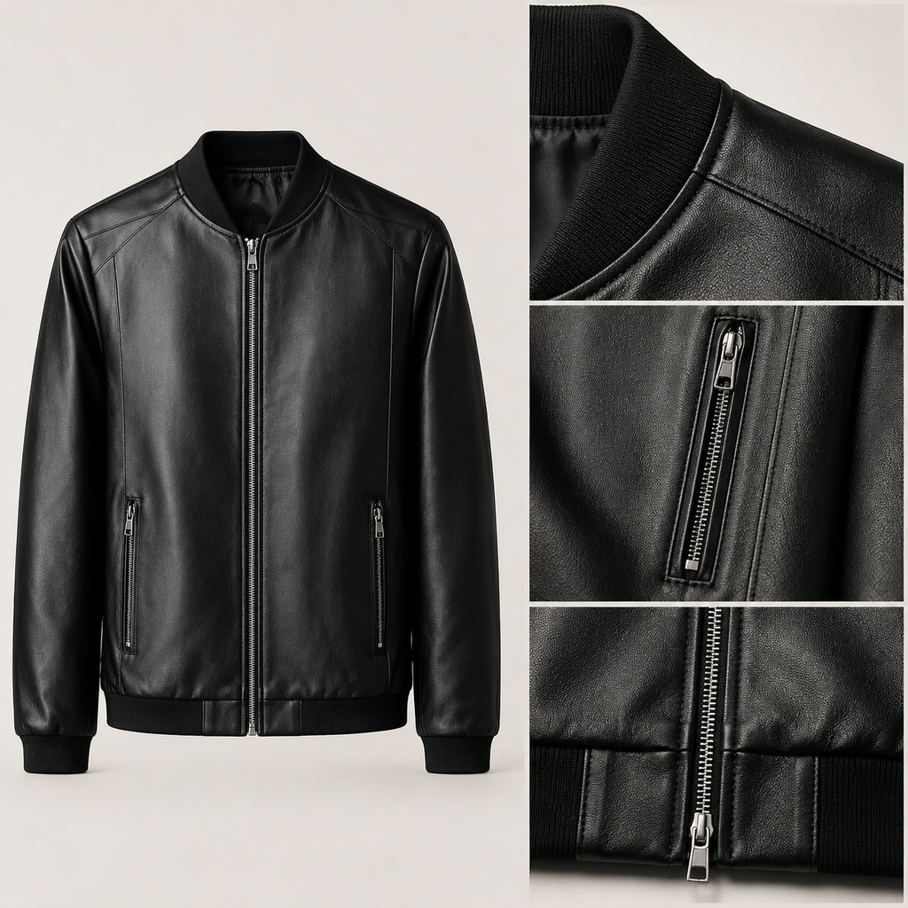 Odin - Smooth Leather Bomber Jacket