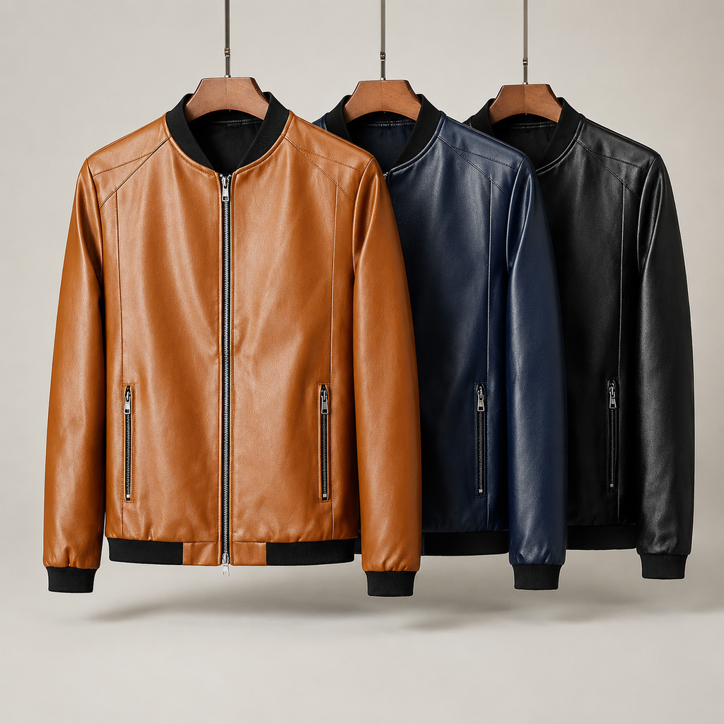 Odin - Smooth Leather Bomber Jacket