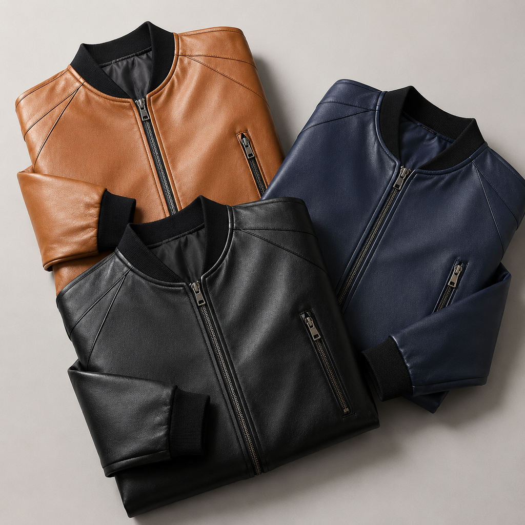 Odin - Smooth Leather Bomber Jacket