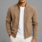 Brennan - Suede Zip Bomber Jacket