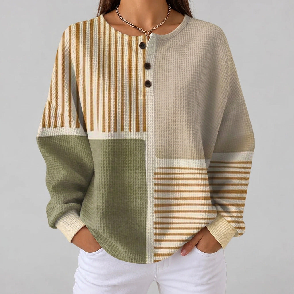 Lucy - Green and Mustard Patchwork Top