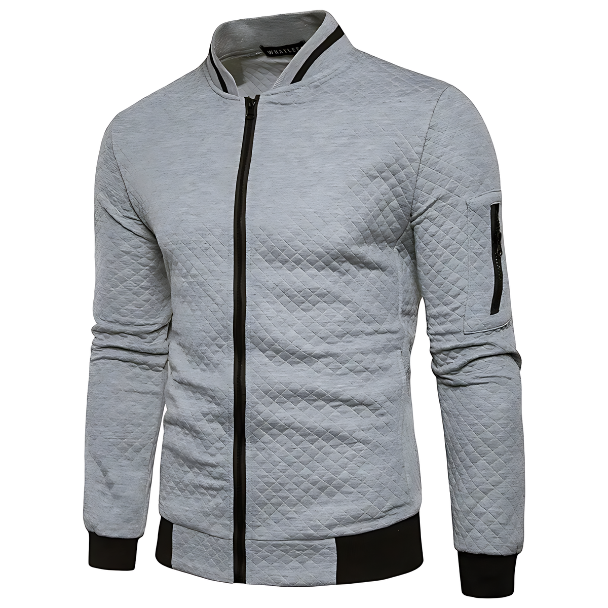 Men's Modern Quilted Zip-Up Bomber Jacket with Contrast Trim – photo 10
