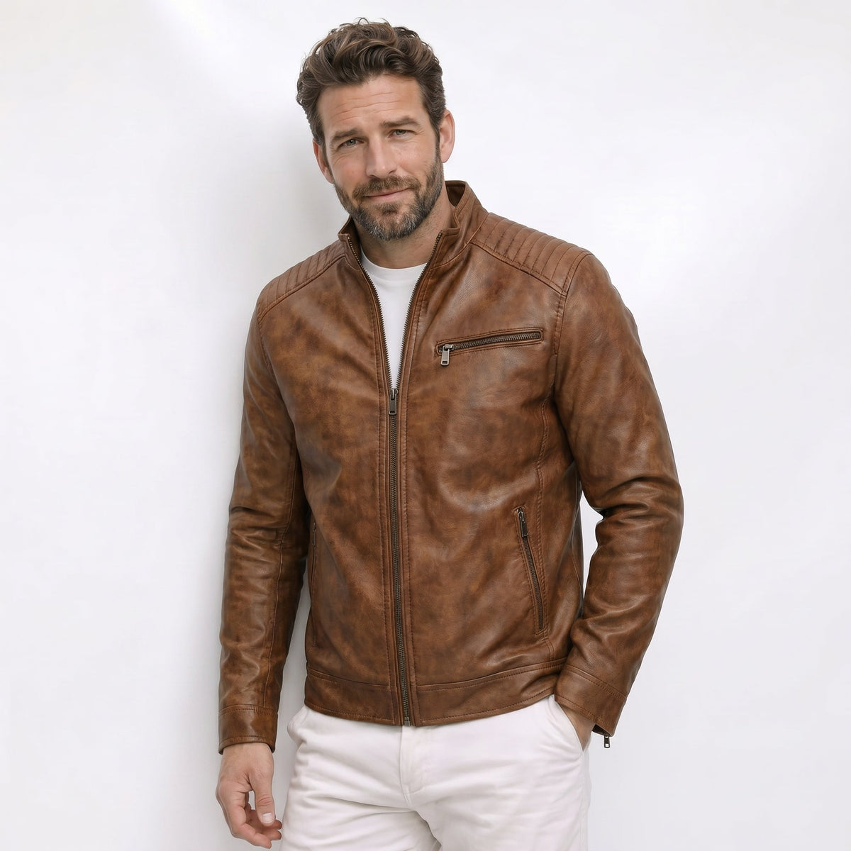 Edwin - Faux Leather Bomber Jacket – photo 1