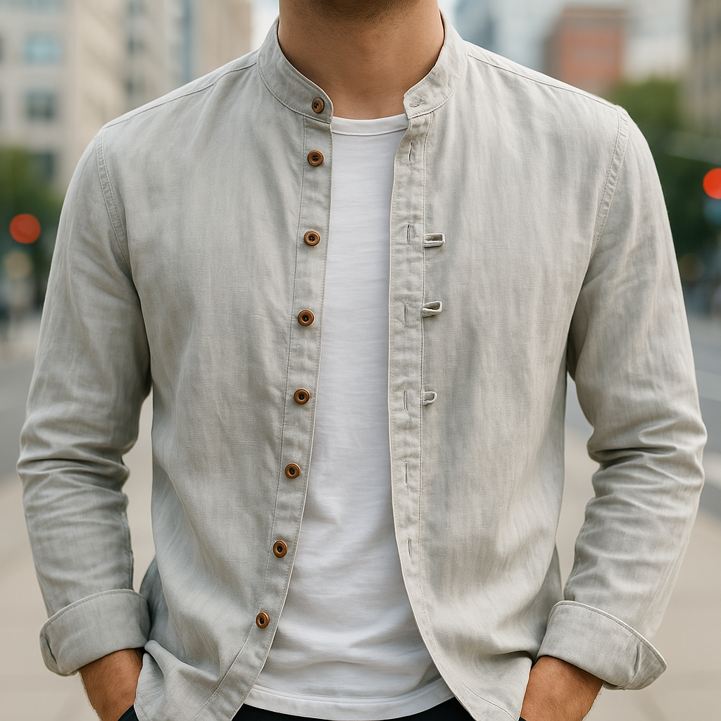 Eva Chester Linen and Cotton Shirt – photo 4