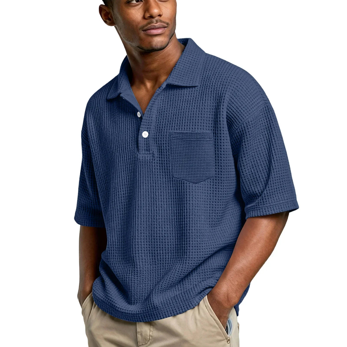 Men's Lightweight Waffle Shirt | Breathable Slim Fit Essential – photo 10