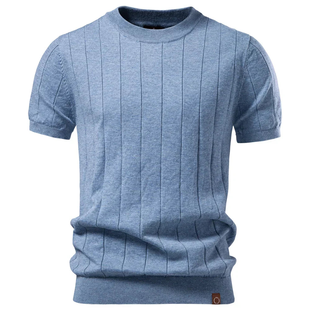 Men's 100% Cotton Striped T-Shirt | Soft Casual Summer Top – photo 1