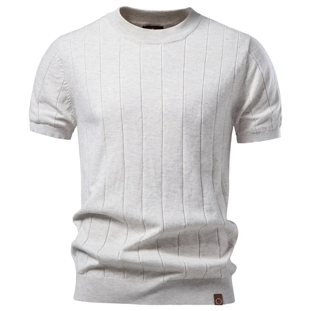 Men's 100% Cotton Striped T-Shirt | Soft Casual Summer Top – photo 3