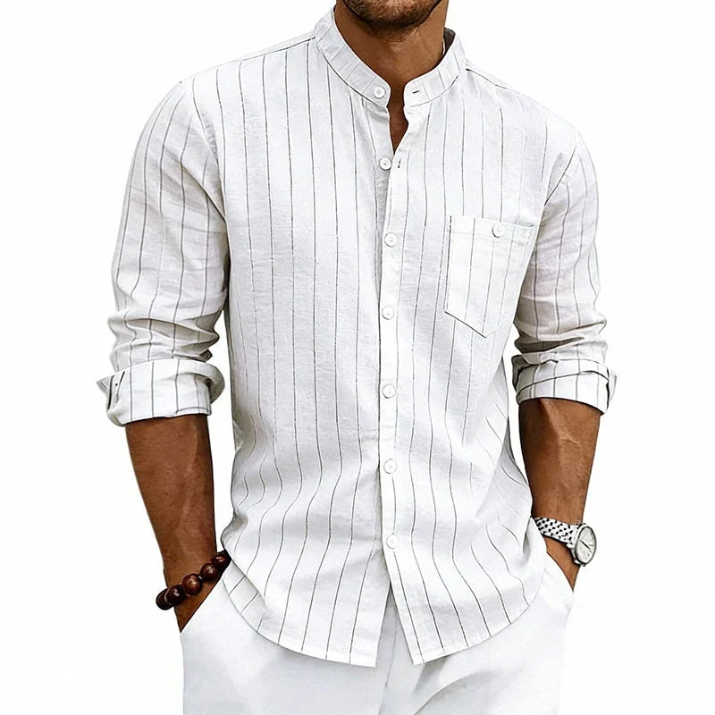 Men's Linen Button-Up Shirt | Lightweight Breathable Spring Essential – photo 7