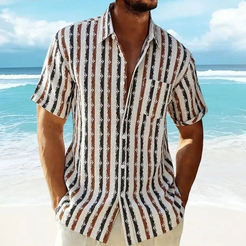 Men's Striped Knit T-Shirt | Vintage Textured Summer Essential – photo 6