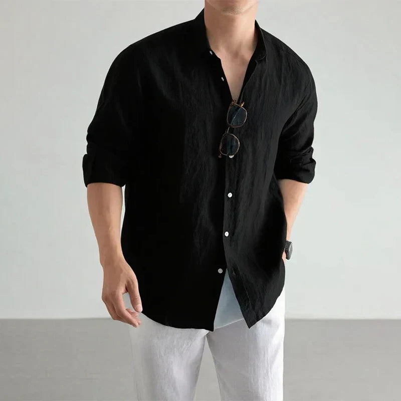 Classic Casual Shirt | Men's Casual Button Down with 100% Linen Cotton | Comfortable Fit for Everyday Wear – photo 3