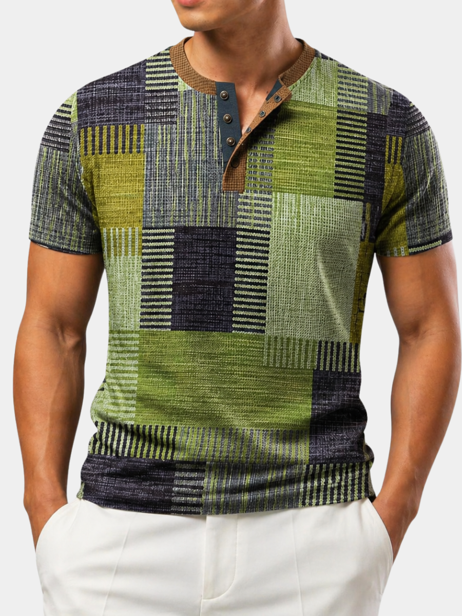 Eva Chester Elegant Printed Patchwork T-Shirt for Men – photo 1