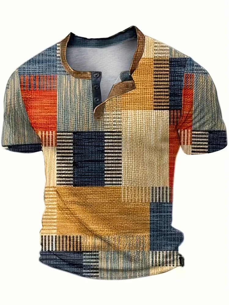 Eva Chester Elegant Printed Patchwork T-Shirt for Men – photo 2