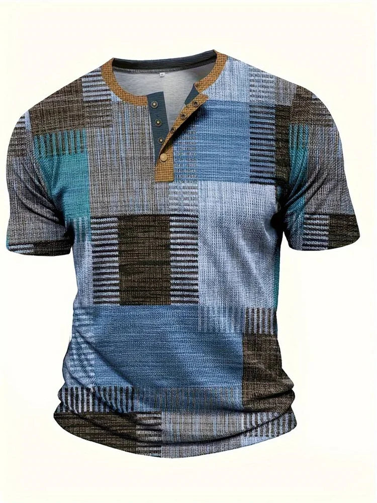 Eva Chester Elegant Printed Patchwork T-Shirt for Men – photo 3