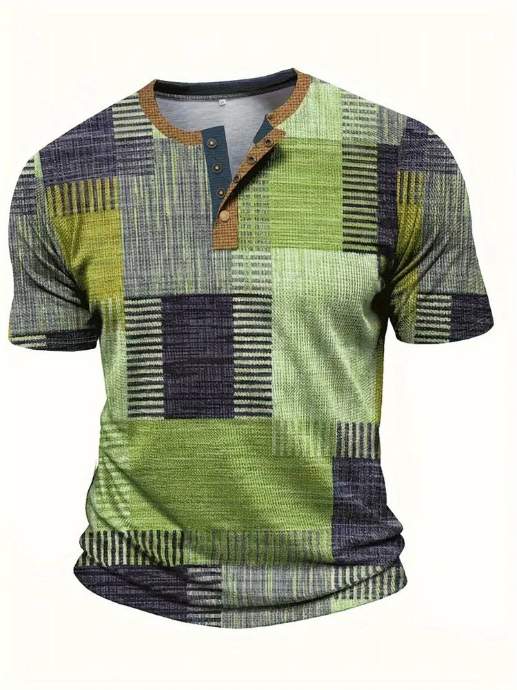 Eva Chester Elegant Printed Patchwork T-Shirt for Men – photo 4