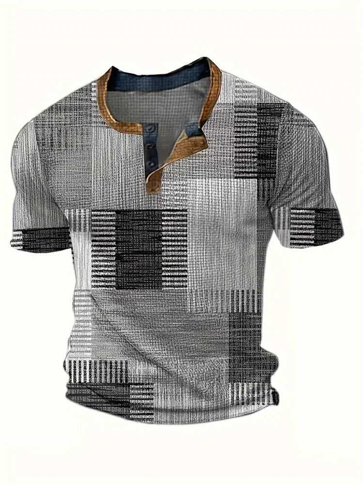 Eva Chester Elegant Printed Patchwork T-Shirt for Men – photo 5