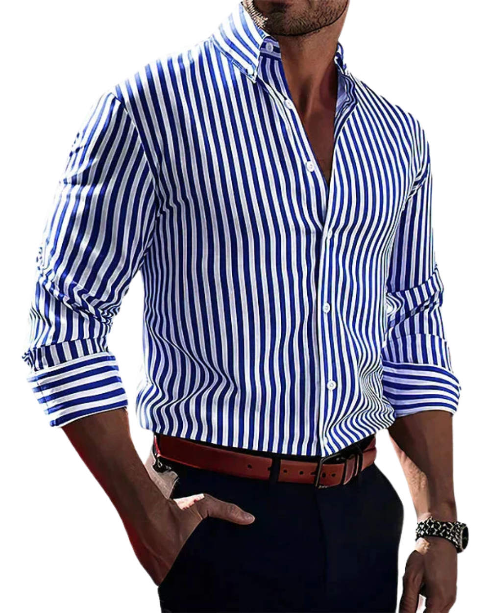 Eva Chester Classic Formal Striped Shirt for Men – photo 2