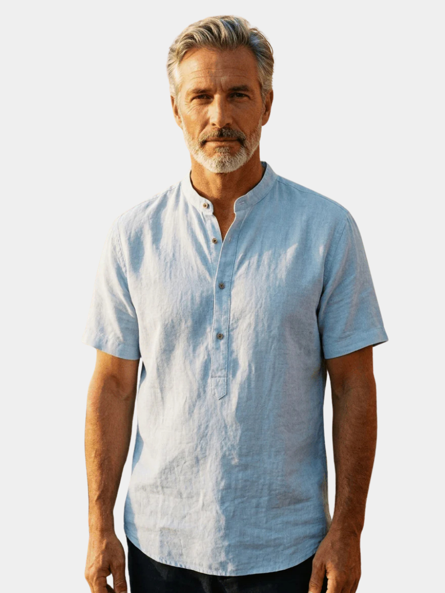 Eva Chester Mandarin Collar Shirt for Men – photo 1
