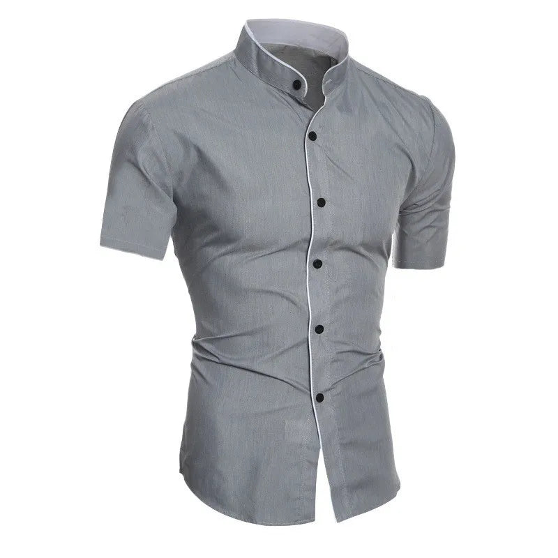 Eva Chester Short Sleeve High Collar Shirt for Men – photo 3