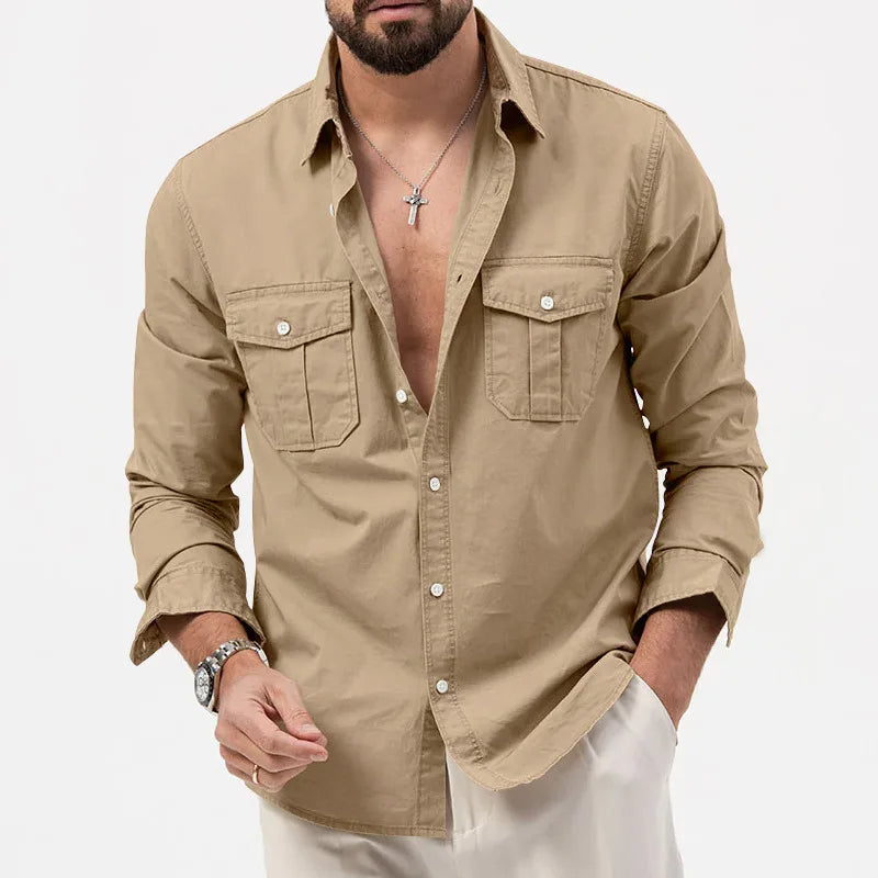 Slim Fit Multi-Pocket Workwear Shirt – photo 3
