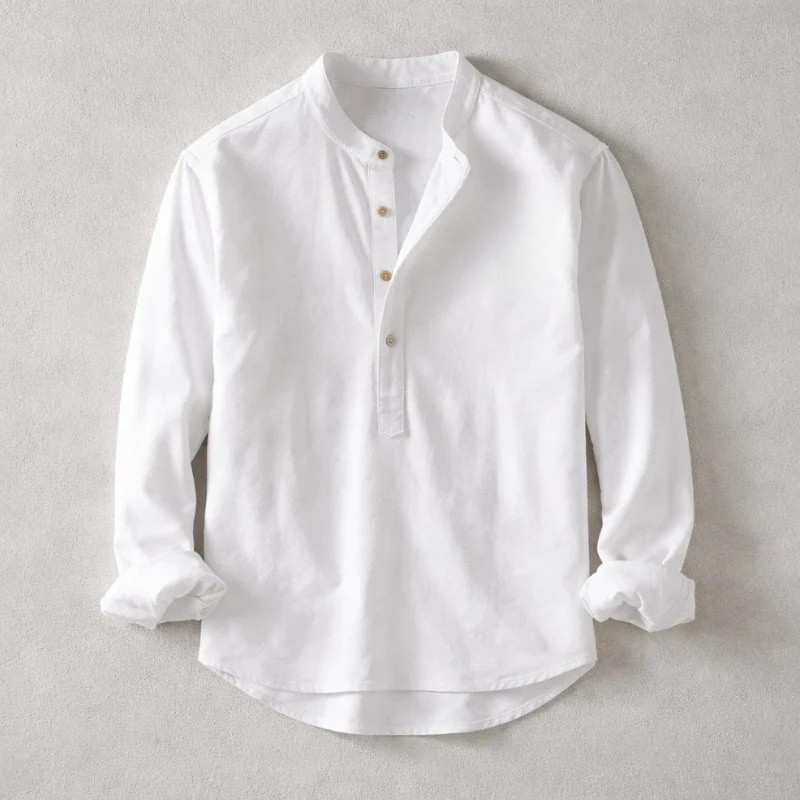 Eva Chester Vintage Style Cotton-Linen Shirt for Men – photo 5