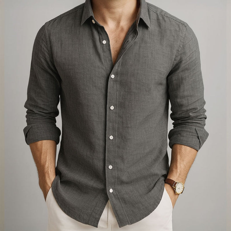Eva Chester Modern Fit Linen Shirt for Men – photo 9