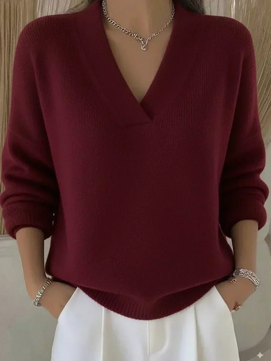 Vivelle | Relaxed V Neck Jumper