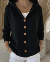 Darienne | Hooded Button Up Knit Cardigan