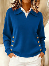 Vynette | V Neck Jumper with Collar